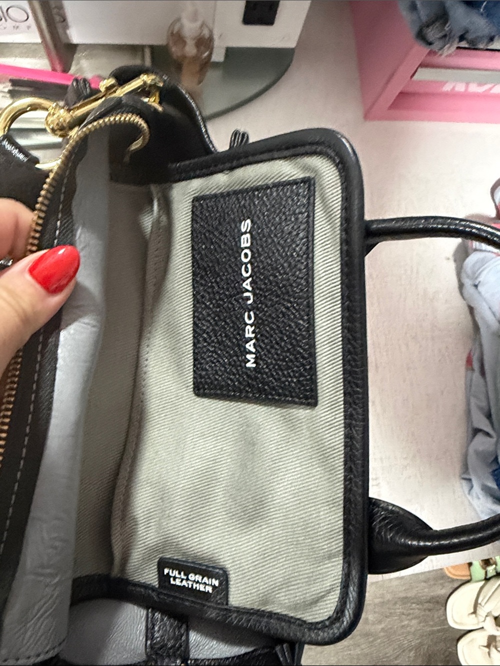 Marc Jacobs Black The Tote Bag - Compact Leather Handbag small - Picture 10 of 12